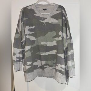 Aerie Textured Gray Camo Sweater - Oversized